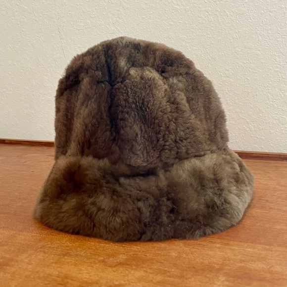 Vintage Brown Real Fur Bucket Hat - Picture 2 of 13